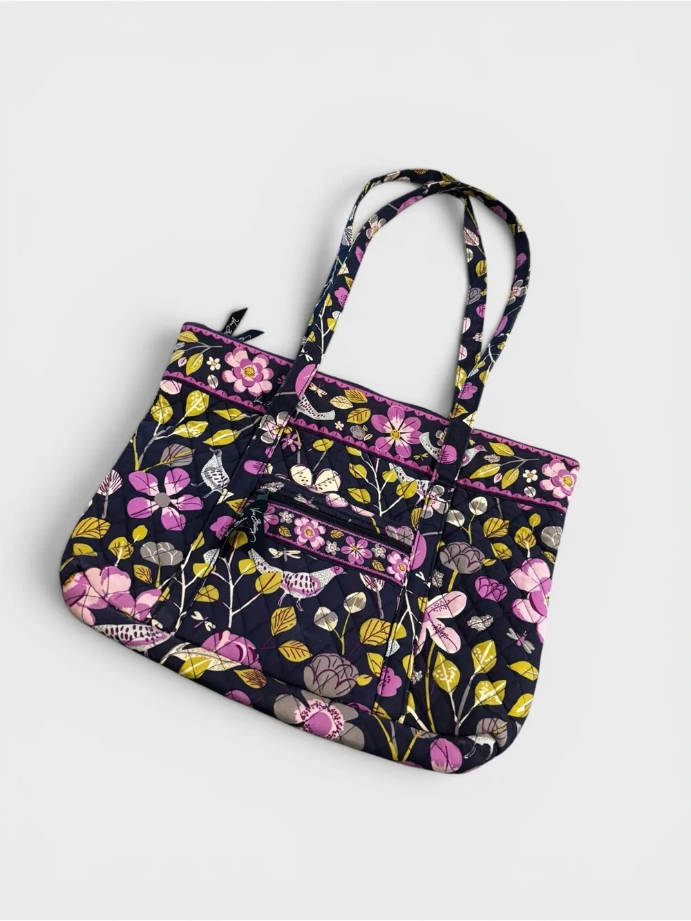 Retired Vera Bradley Floral Nightingale Shoulder Tote Bag